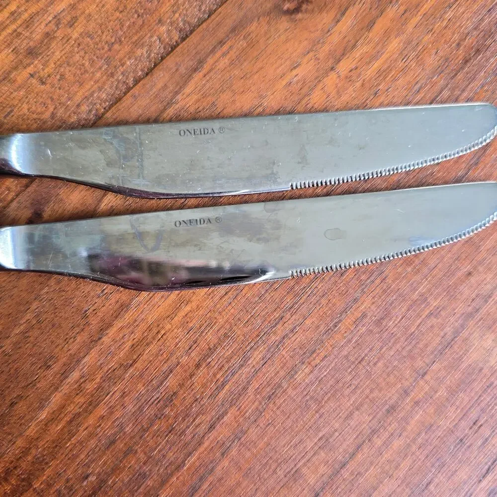 Oneida Moda Butter Knives Set of 2 Satin Stainless Steel Contemporary Modern